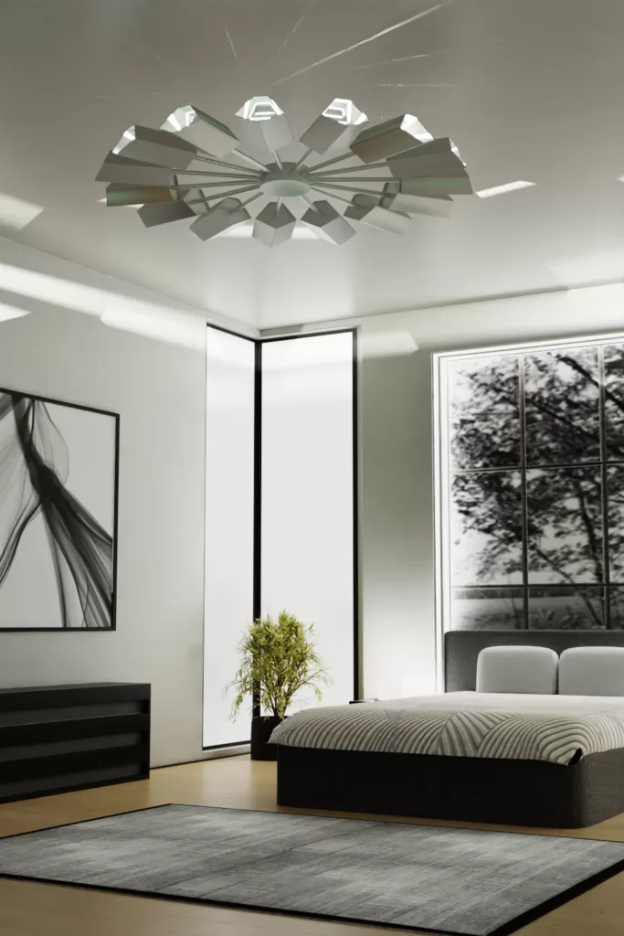 Luxury modern chandelier aluminium lighting design Aluminiumsky Grus 1e