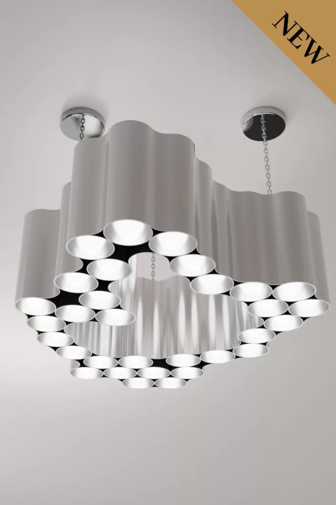 Luxury modern chandelier aluminium lighting design Aluminiumsky Lighting house Corvus 4e