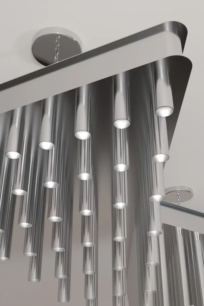 Luxury modern chandelier aluminium lighting design Aluminiumsky Lighting house Eris 2e