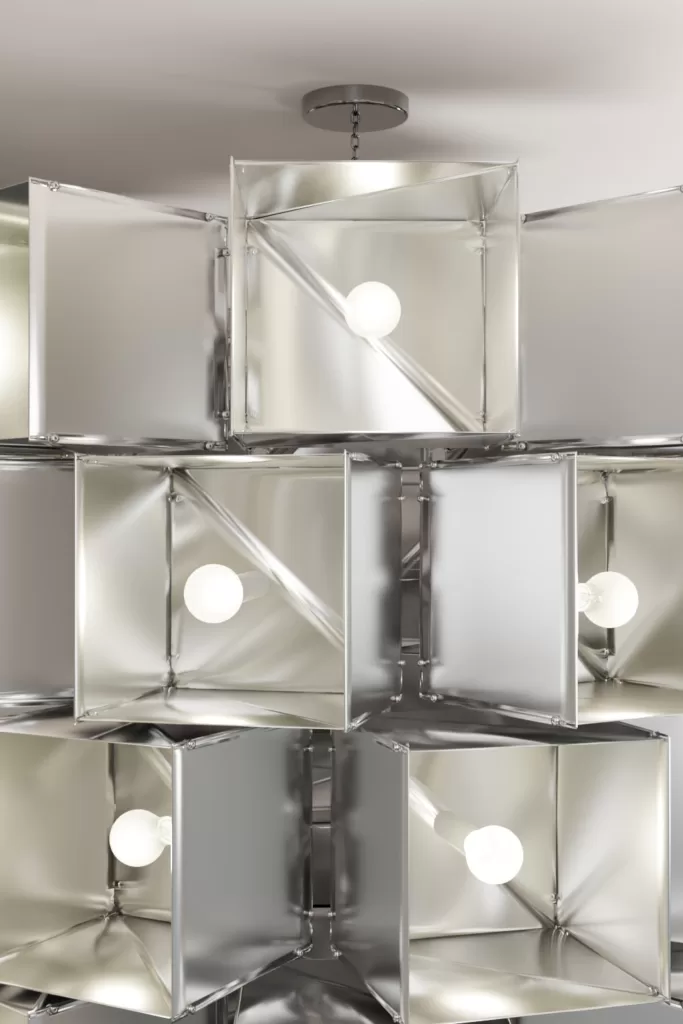 Luxury modern chandelier aluminium lighting design Aluminiumsky Lighting house Hydrae 2e