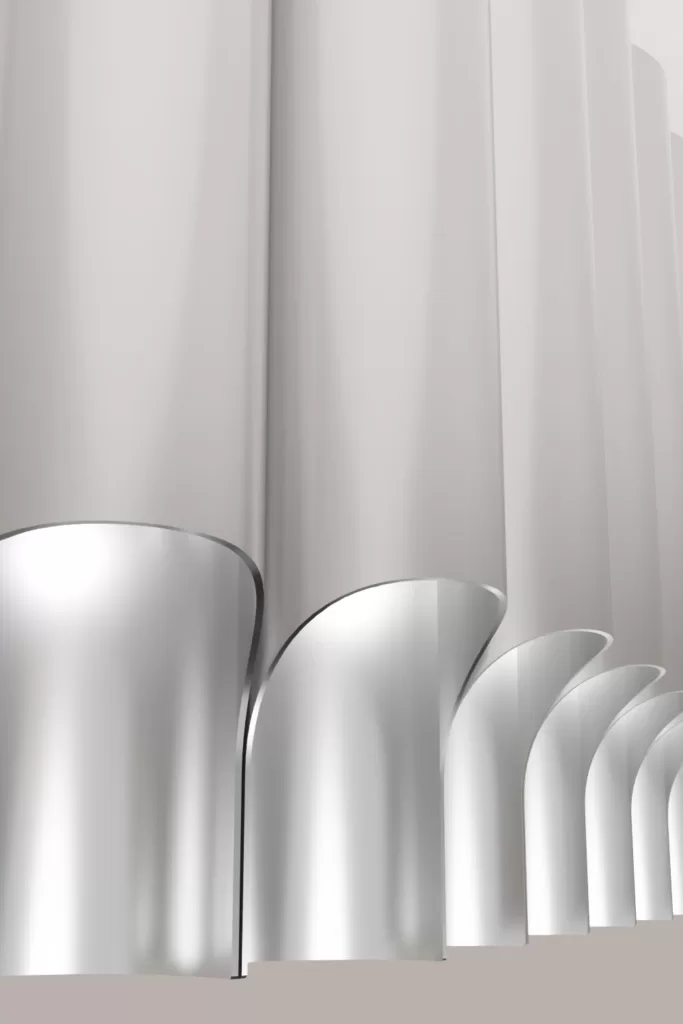 Luxury modern chandelier aluminium lighting design Aluminiumsky Lighting house Virginis 2e