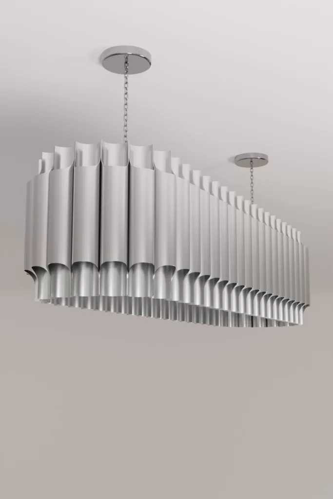 Luxury modern chandelier aluminium lighting design Aluminiumsky Lighting house Virginis 5e